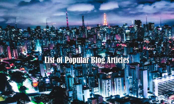 List of Popular Blog Articles
